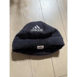 Adidas Vintage Skull Cap S/M Black Insulated Hat Y2K Archive Streetwear